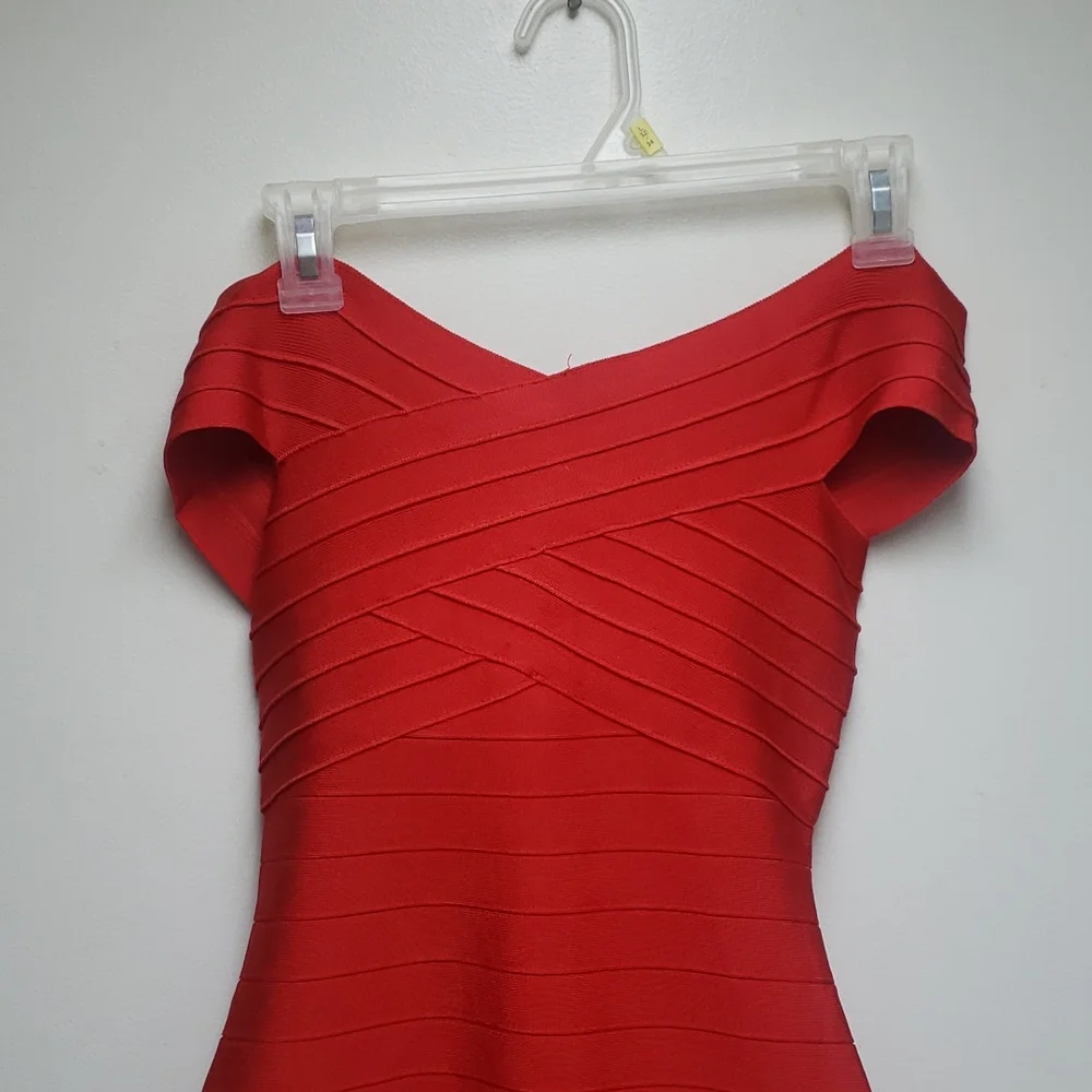 Women's Rayon Off Shoulder Bandage Bodycon Party Dress XS - Picture 4 of 10